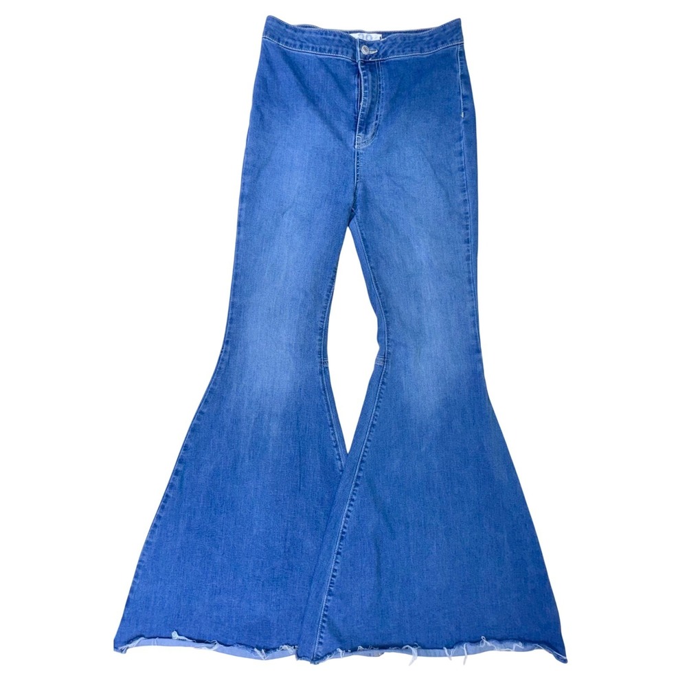 We The Free Blue High-Waist Flare Jeans